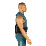 Coretech 631 lumbar brace LSO with male model wearing it, view from the right