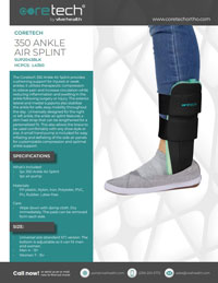 Cover of Product Brochure for SUP2043BLK 350 Ankle Air Splint.