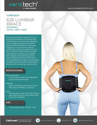 Cover of Product Brochure for SUP2031BLK 626 Lumbar Brace.