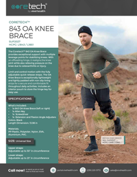 Cover of Product Brochure for SUP2027 843 OA Knee Brace.