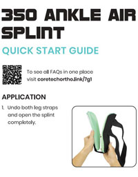 350 Ankle Air Splint manual cover SUP2043BLK