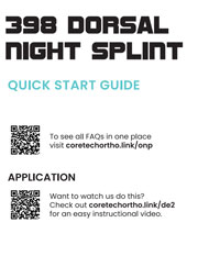 398 Dorsal Night Splint manual cover SUP2045BLK