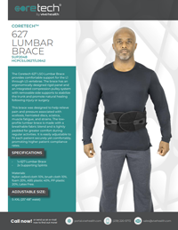Cover of Product Brochure for SUP2048 627 Lumbar Brace.