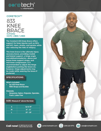 Cover of Product Brochure for SUP2062 833 Knee Brace.