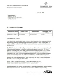 PDAC Letter of HCPCS L1930 for the Coretech SUP2037 930 AFO (Right)