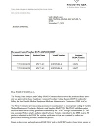 PDAC Letter of HCPCS L0456 and L0457 for the Coretech SUP2054BLK 456 TLSO