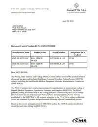 PDAC Letter of HCPCS L3760 and L3761 for the Coretech SUP2069BLK ROM Elbow Brace