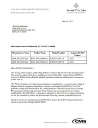 PDAC Letter of HCPCS L1832 and L1833 for the Coretech SUP2071 ROM Knee Brace