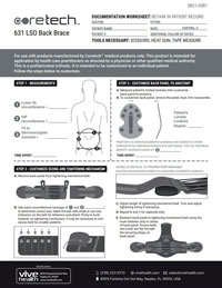 Billing Sheet cover for SUP2025BLK 631 Lumbar Brace LSO.