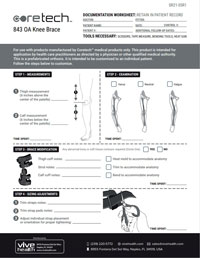 Billing Sheet cover for SUP2027 843 OA Knee Brace.