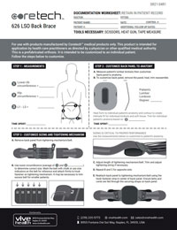 Billing Sheet cover for SUP2031BLK 626 Lumbar Brace.