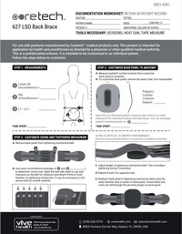 Billing Sheet cover for SUP2048BLK 627 Lumbar Brace.