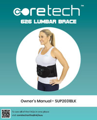 626 Lumbar Brace manual cover SUP2031BLK