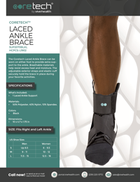 Cover of Product Brochure for SUP2070 Laced Ankle Brace.